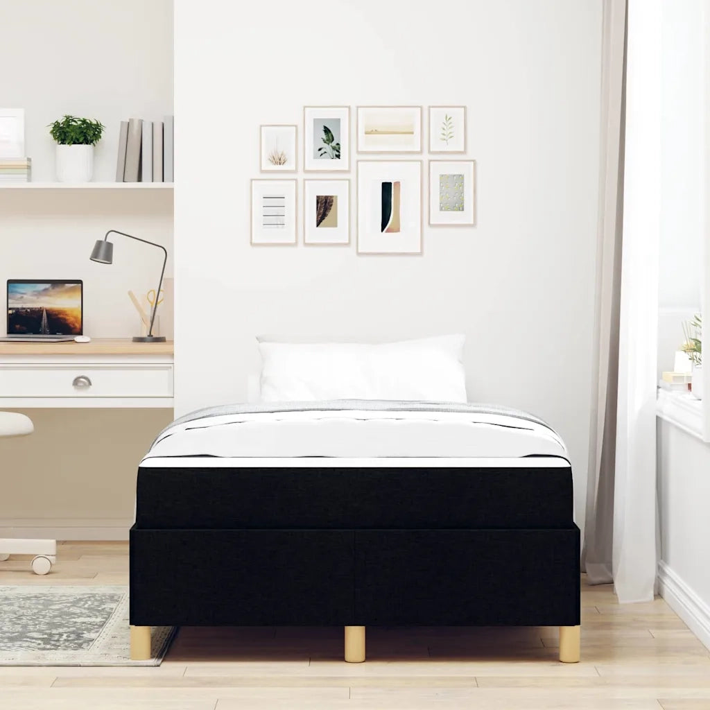 Struttura del letto con materasso Nero 120 x 190 cm Tessuto