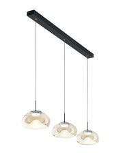Brena - Lampadario a sospensione 3 luci Fabas Luce - LED 30W dimmerabile - Cognac Design lineare