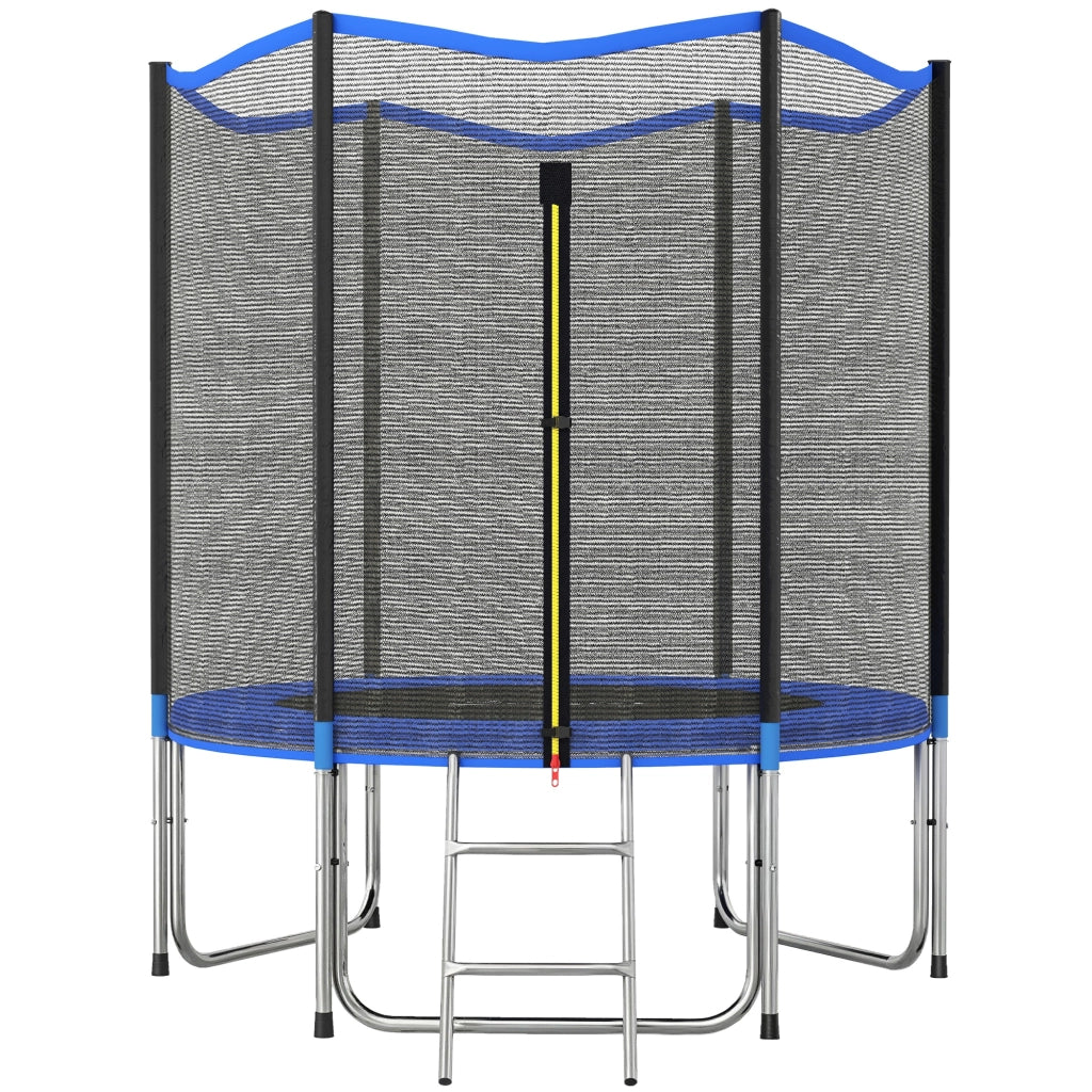 Trampolino elastico da giardino ?183 cm ¨C Xylo ¨C con rete di sicurezza, scala e cuscinetti molle blu