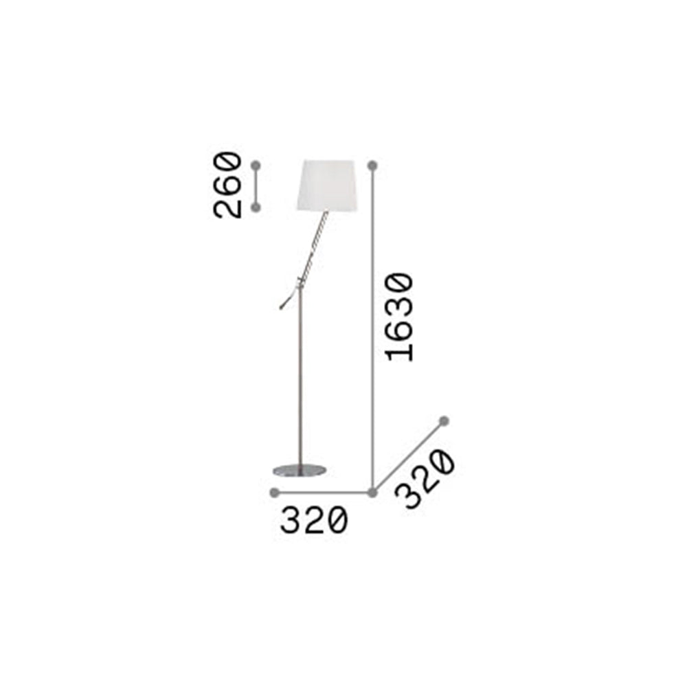 Piantana Moderna Regol Metallo Bianco 1 Luce E27