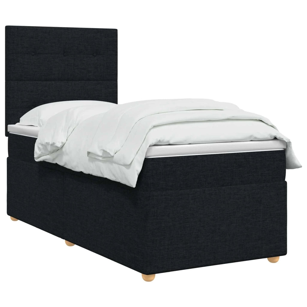 Letto box spring con materasso Nero 80 x 200 cm Tessuto 3455219
