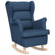 Poltrona | Sedia a Dondolo Blu 74x90x102 cm in Tessuto