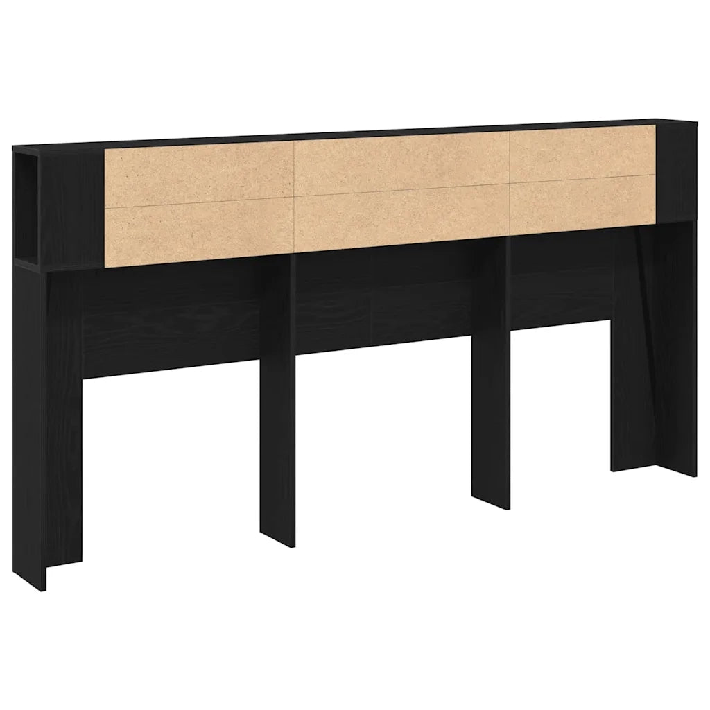 Testata del letto Rovere Nero Legno ingegnerizzato 862760
