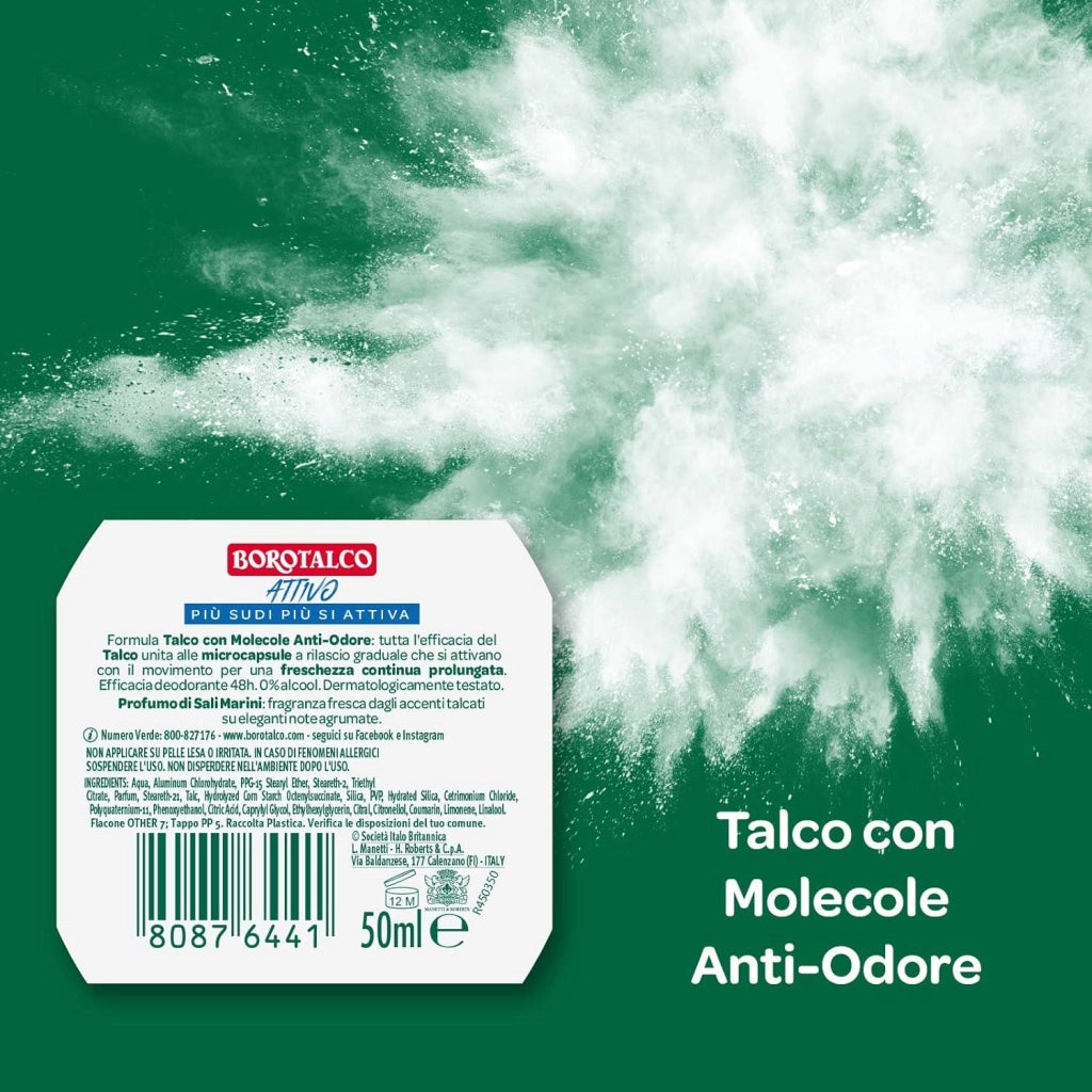 BOROTALCO ROLL-ON 50 ML FORMULA SENZA ALCOOL EFFICACIA FRESCA 48H BLU