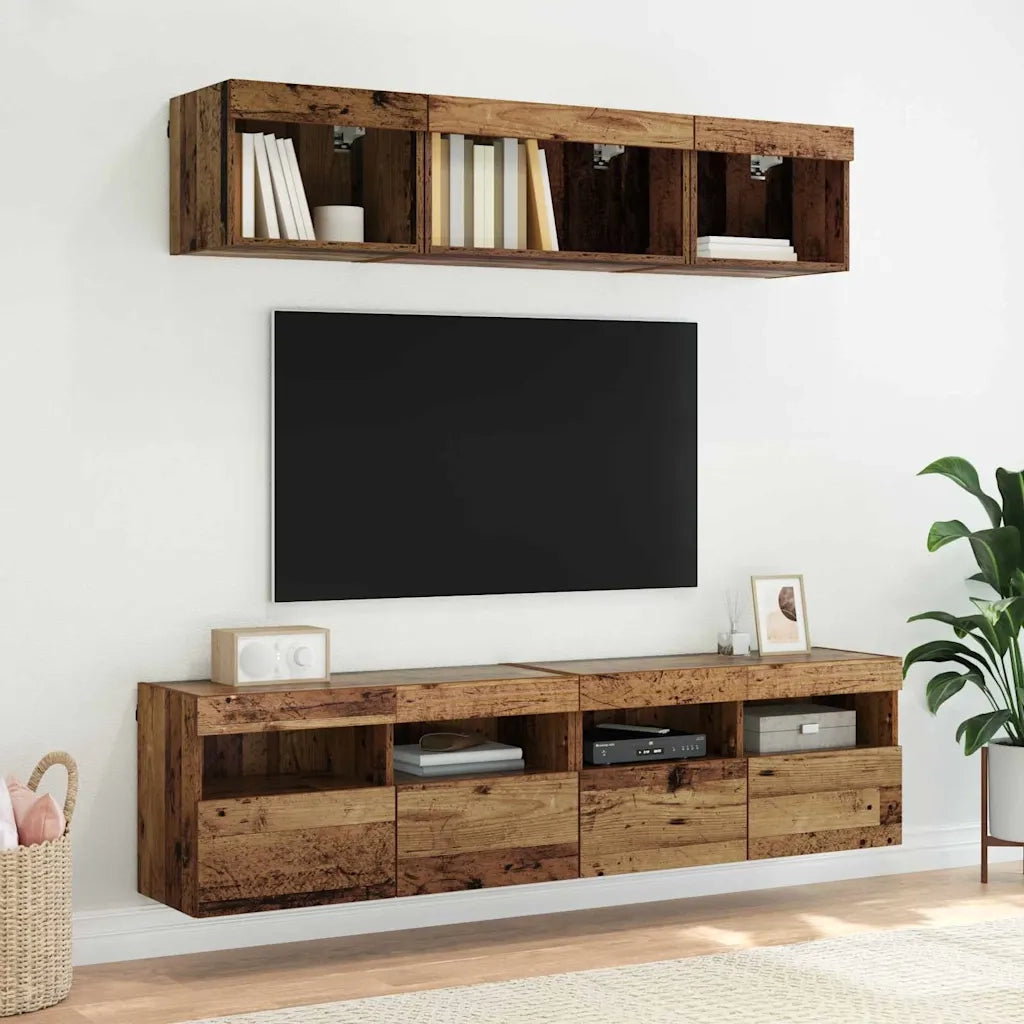 Mobiletti TV da Parete 2 pcs Legno vecchio 80 x 30 x 40 cm 882978