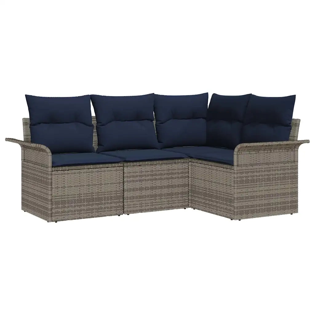 Set Divano da Giardino 4 pcs Grigio polyrattan 3354014