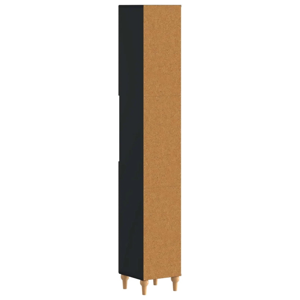 Armadio da Bagno con Ripiano Aperto ALKMAAR Nero 896156