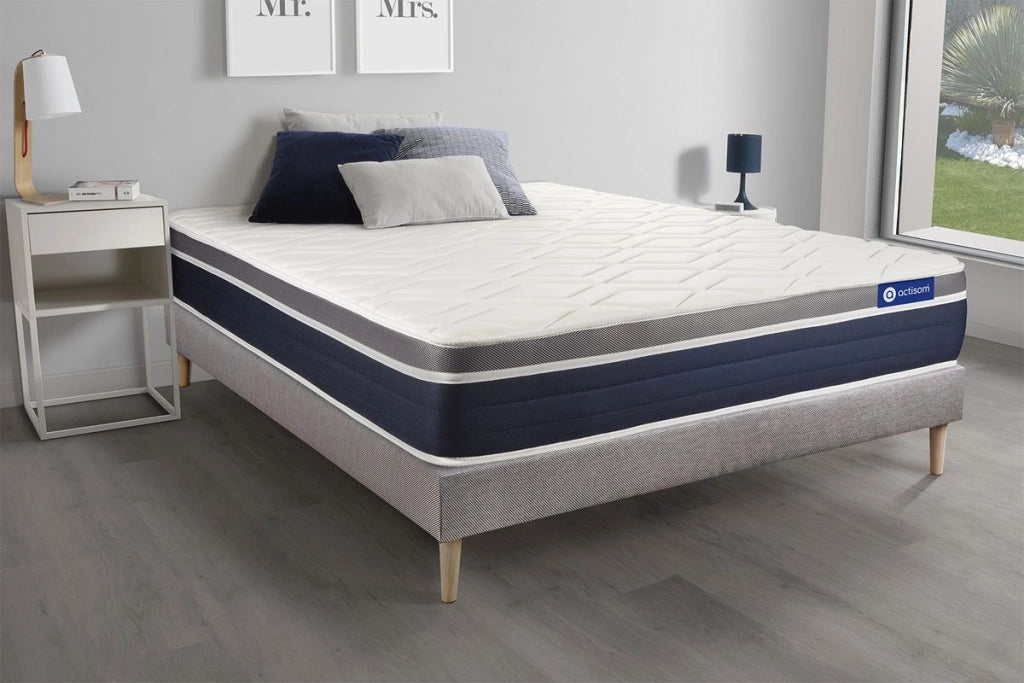 Kit rete e materasso Actilatex confort 120x190cm - Spessore : 26cm - Lattice e memory foam - Moderatamente rigido