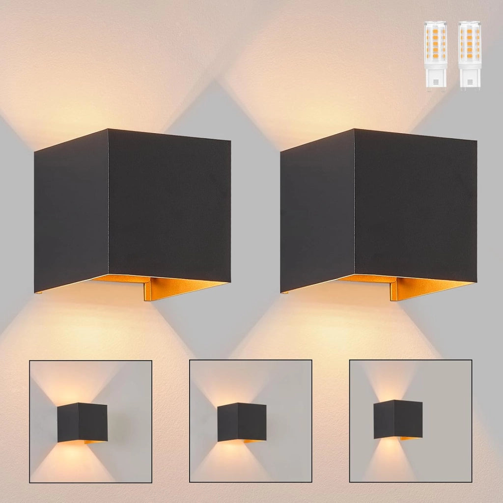 ZMH Applique Applique LED da interno 2ER Bianco caldo G9 Applique da esterno IP65