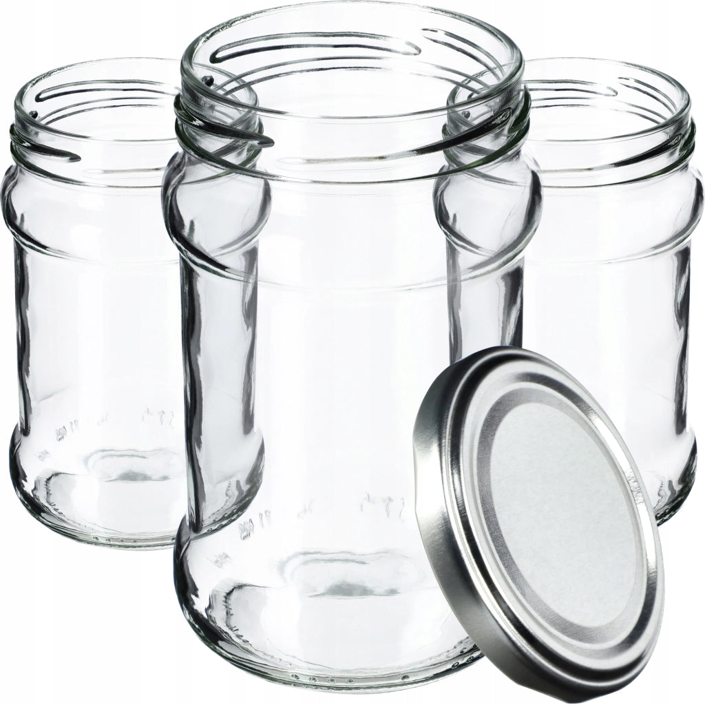 Barattoli per conserve KADAX Seno 315 ml 10 pezzi 66 mm + coperchi argento