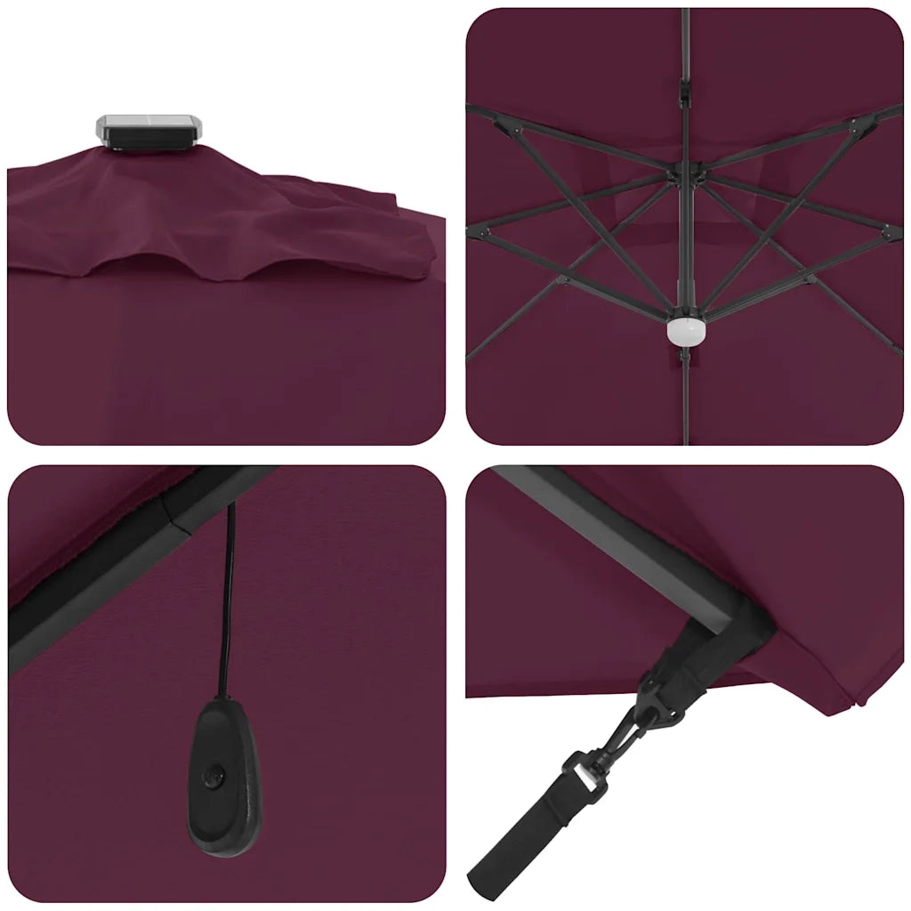 Ombrellone Rosso Bordeaux 351 x 250 x 253 cm 42003365