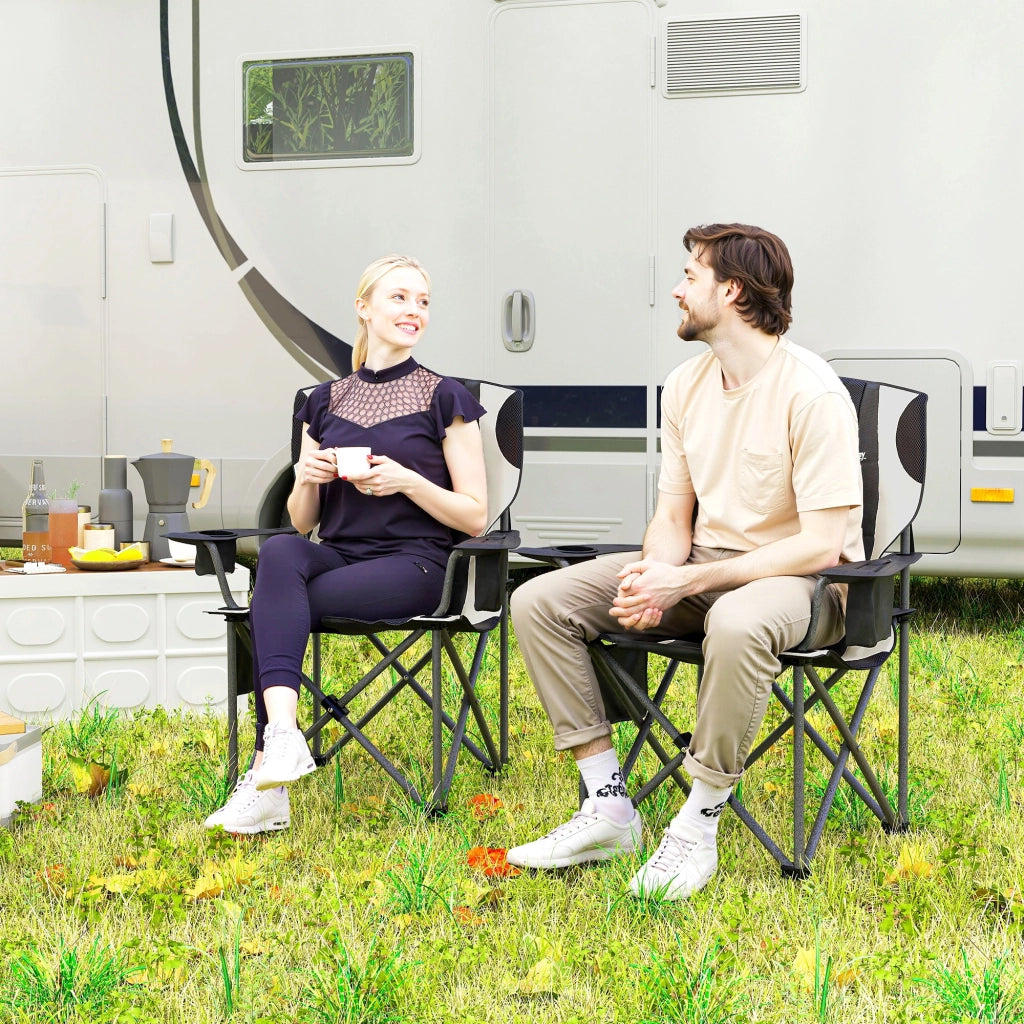 Sedia pieghevole da giardino ¨C Minimal ¨C nero con braccioli e portabevande