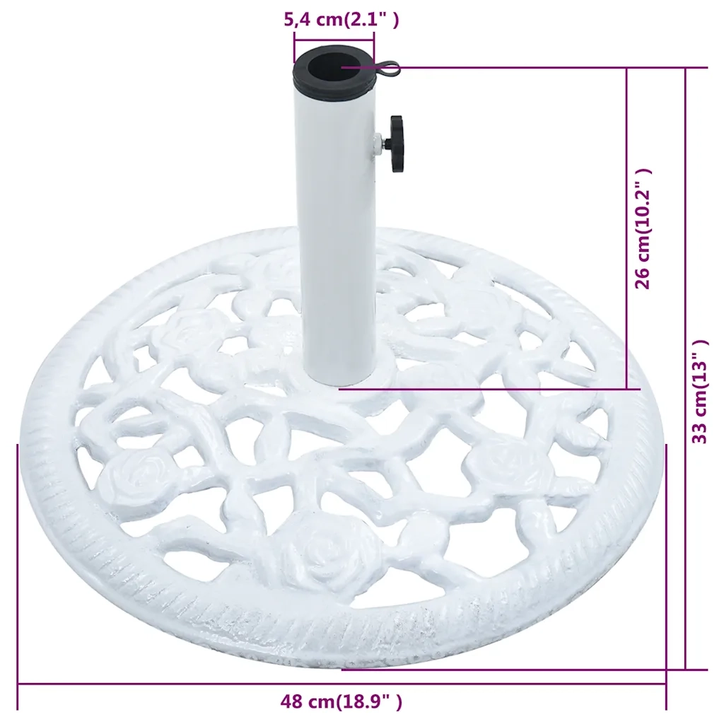 Base per ombrellone compatta e stabile 48 x 33 cm regolabile in ghisa bianca 02_0045941
