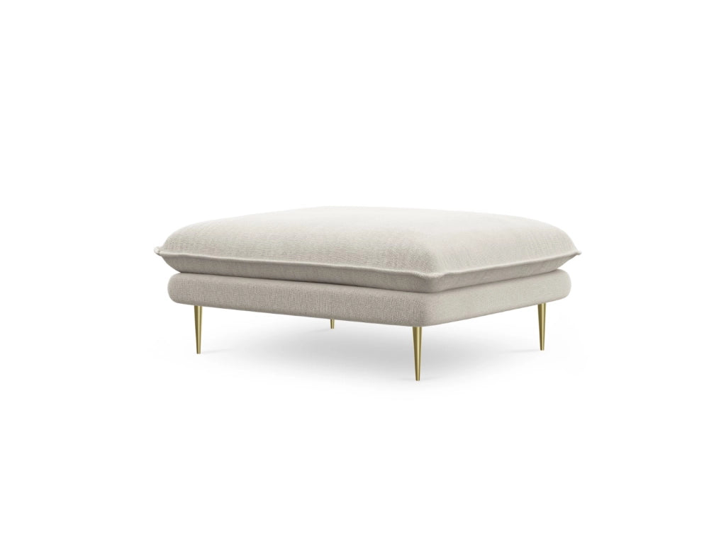 Cosmopolitan Design - Pouf "Vienna" in tessuto strutturato beige chiaro 