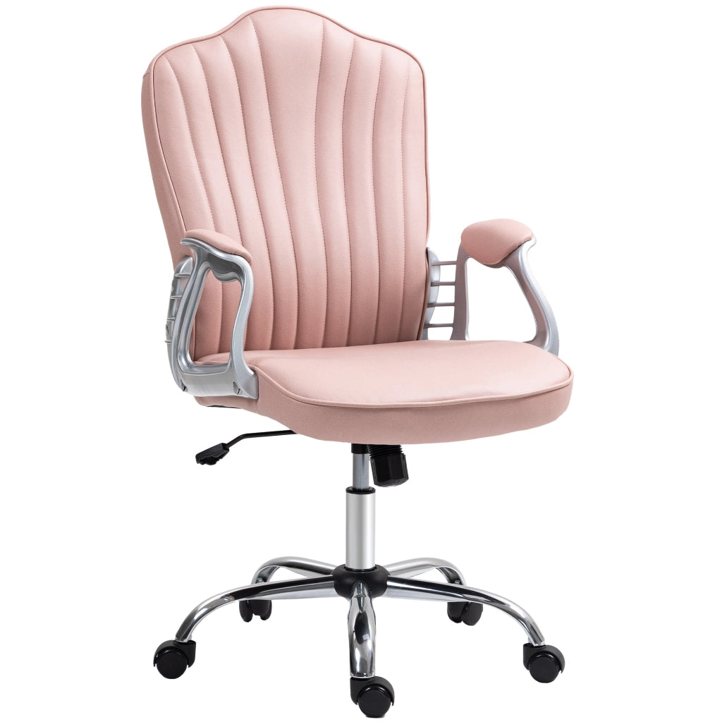 Sedia da Ufficio Girevole Regolabile con Schienale e Braccioli ¨C zephmum ¨C Rosa