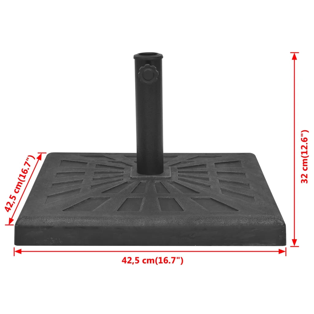 Base per Parasole Quadrata in Resina Nera 12 kg 43660