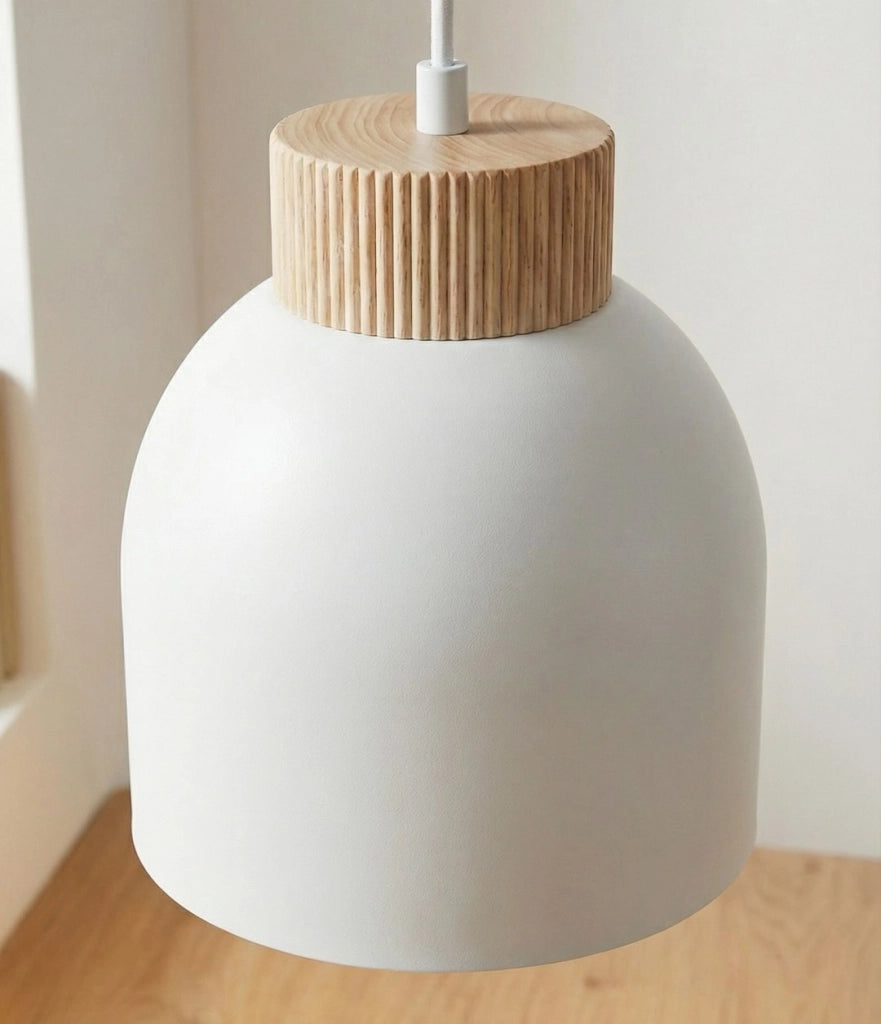 Lampada sospesa VIGO bianca legno 1xE27 Emibig