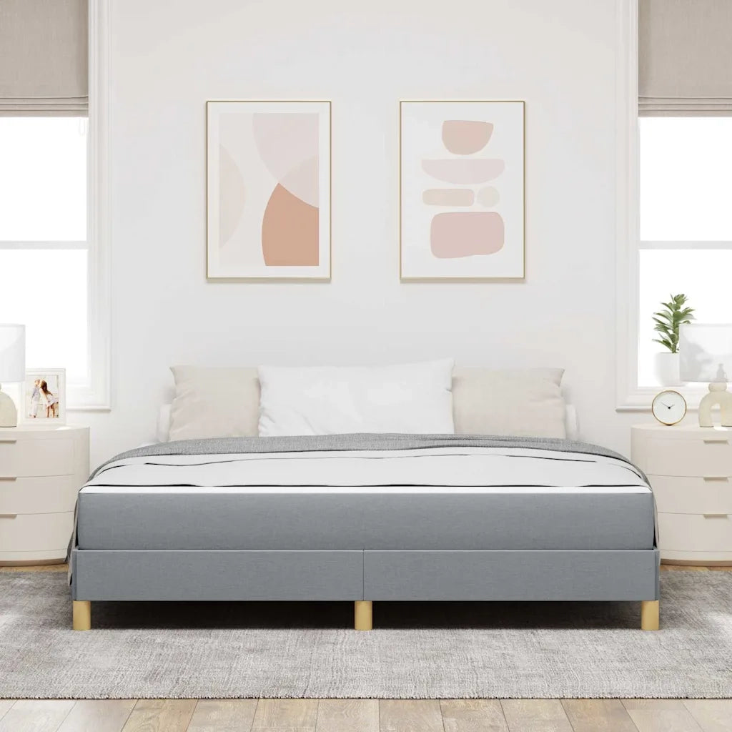 Letto a molle con materasso Grigio chiaro 180 x 200 cm Tessuto