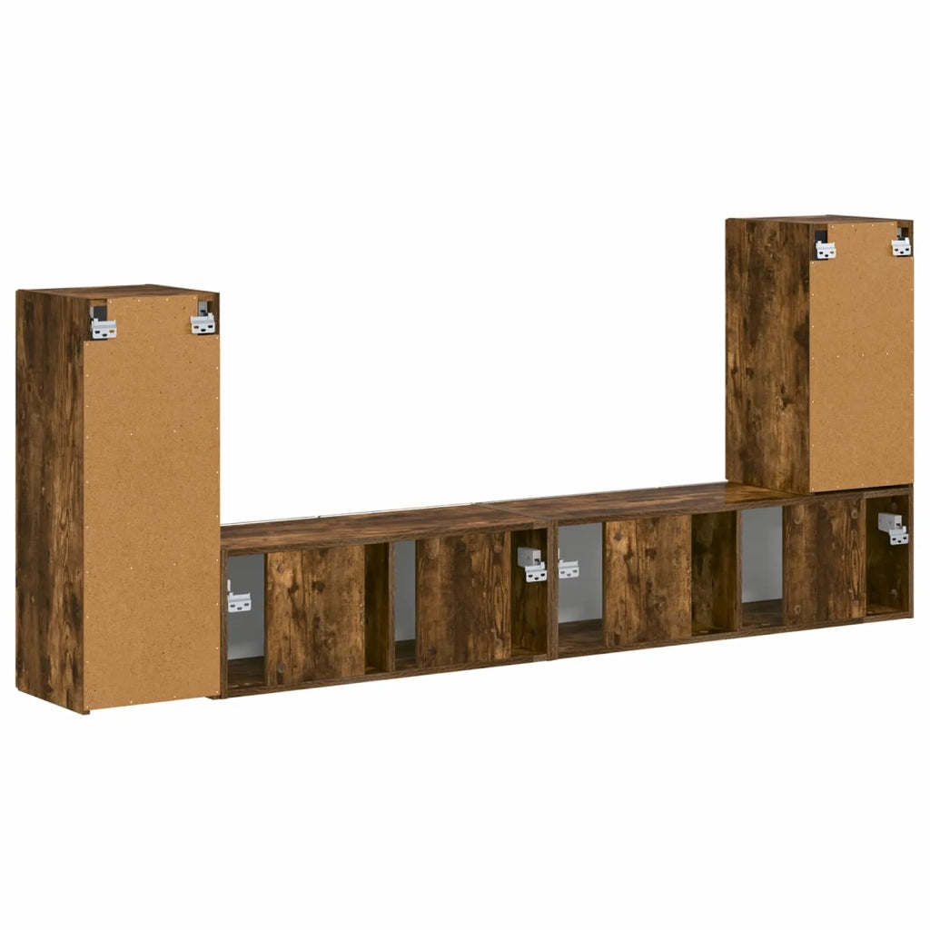 Set mobile TV 4 pcs Rovere fumé Legno multistrato 3409119