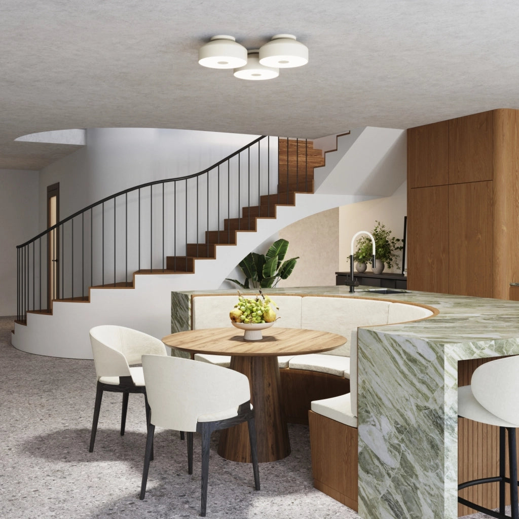 Plafoniera moderna beige rotonda Ø30 4xE27 TEKNAR