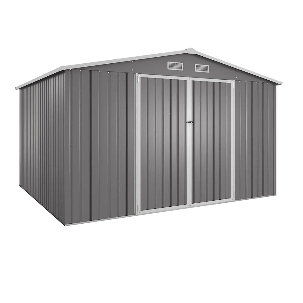 Casetta da giardino in acciaio zincato grigio 3,21x2,77xh2,17 m - 129kg - 8,9 metri quadri