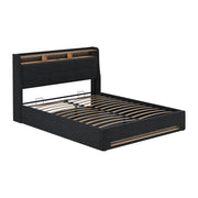 Vitalispa Letto imbottito Antracite/quercia 160x200 con LED e porta USB