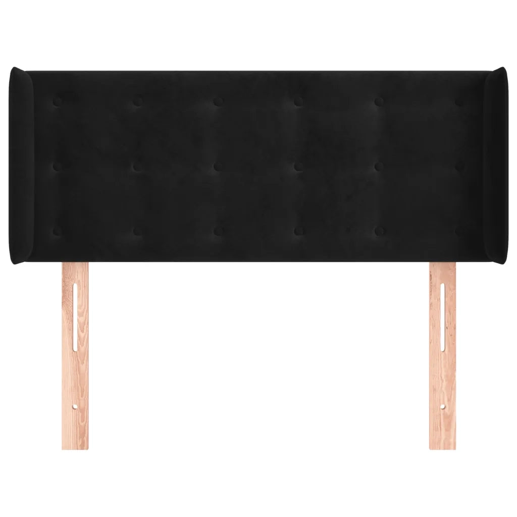 Testiera ad Orecchio-Testata con Orecchie Nera 93x16x78/88 cm in Velluto 272844