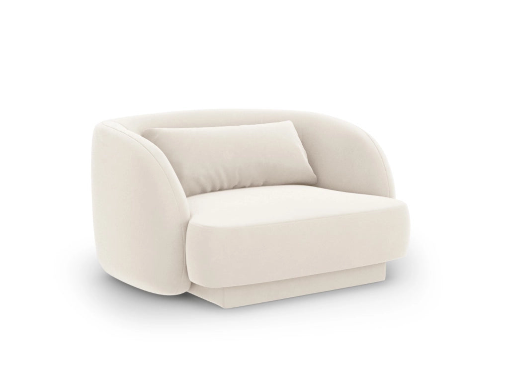 Cosmopolitan Design - Poltrona "Tulum" in velluto beige chiaro 