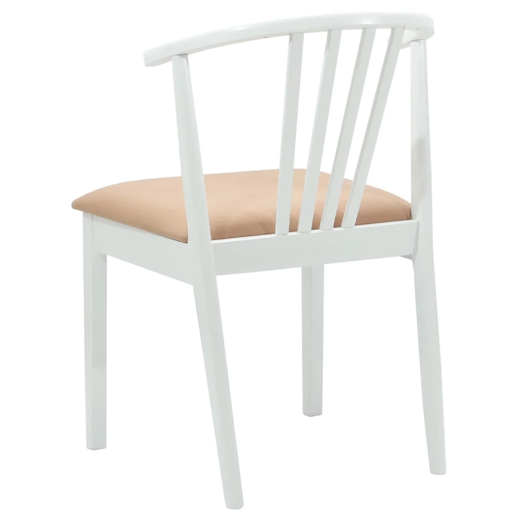 Sedia da pranzo 2 pcs Bianco e marrone Legno di gomma massiccio 42020400