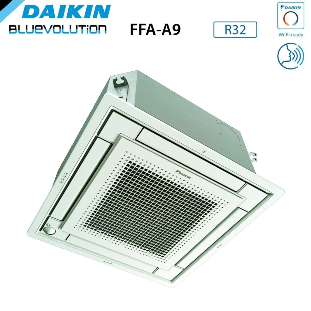 Climatizzatore Condizionatore Daikin Bluevolution Inverter Trial Split a Cassetta FFA-A 9+12+12 con 3MXM68N R-32 Wi-Fi Optional Con Griglia Bianca Inclusa 9000+12000+12000 - Garanzia Italiana