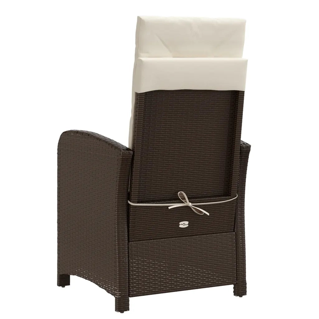 Set Bistrò 3 pz con Cuscini Marrone in Polyrattan 365202