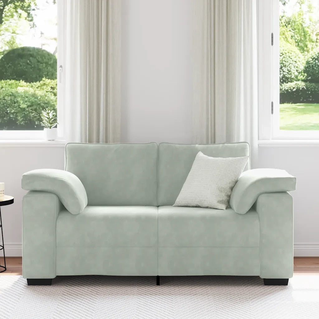 Divano Divanetto-Sofa Grigio Chiaro 120 cm in Velluto