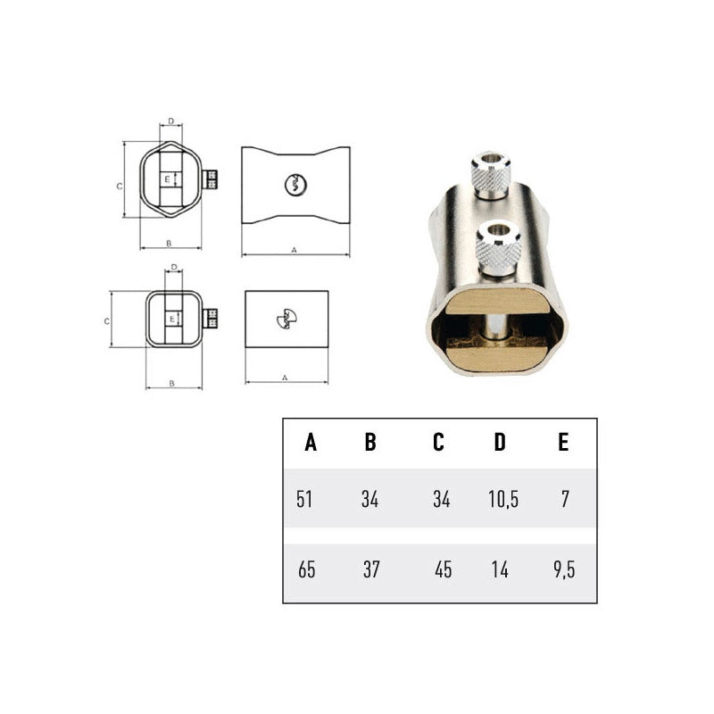 Lucchetto Ottone Blocca Catena Mm 65 Potent