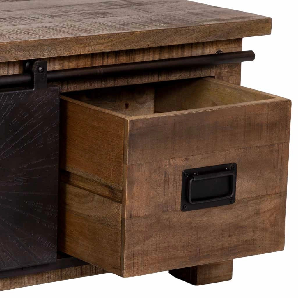 Tavolino da caffè in legno marrone 90x90x46h cm