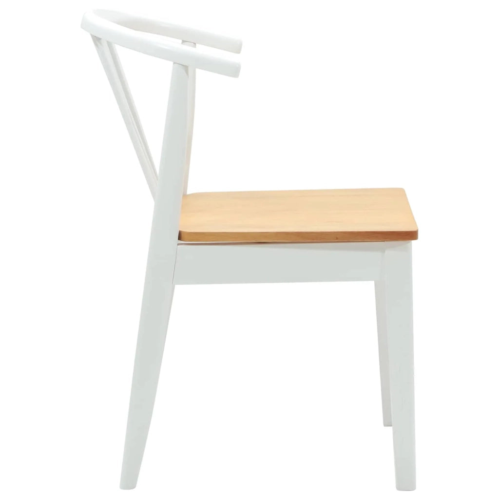 Sedia da pranzo 2 pcs bianco e naturale 42020398