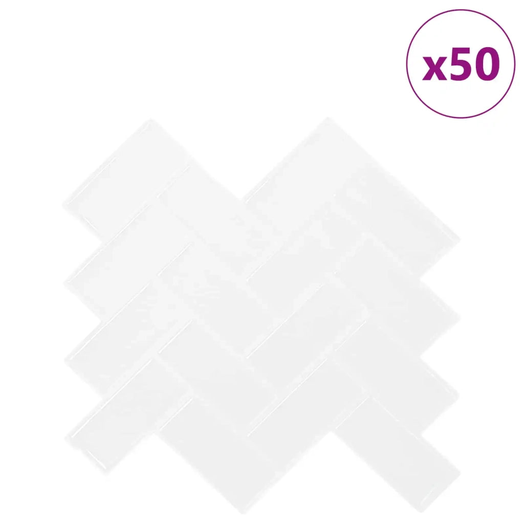 Piastrella a Spina di Pesce 50 pz Bianco 30 x 30 cm CFW2374121