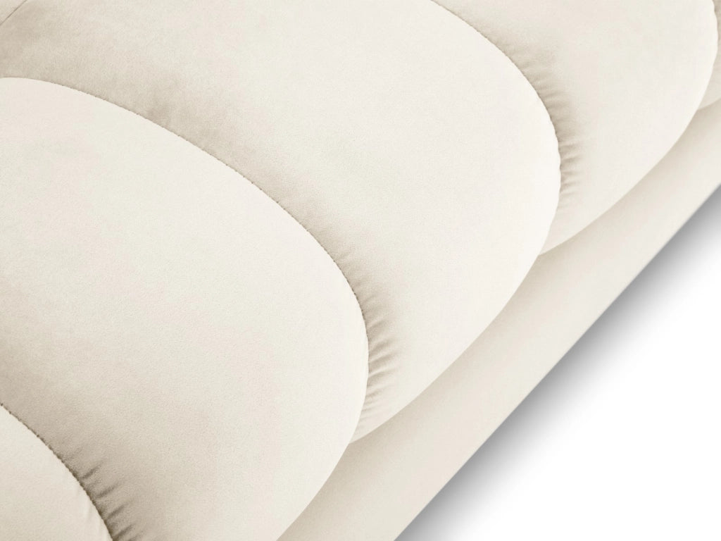 Cosmopolitan Design - Divano panoramico "Bali" 7 posti in velluto beige chiaro 
