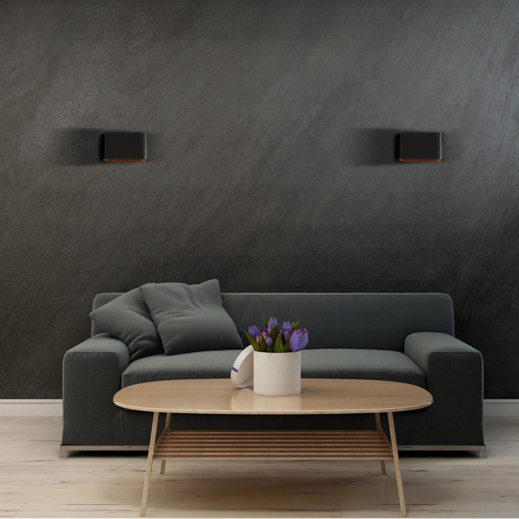 Applique nero-oro in alluminio 1xG9 ELISSA 324412 Polux