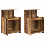 Set di 2 Comodini | Armadio da Notte | Mobiletto da notte Legno vecchio 40 x 35 x 60 cm