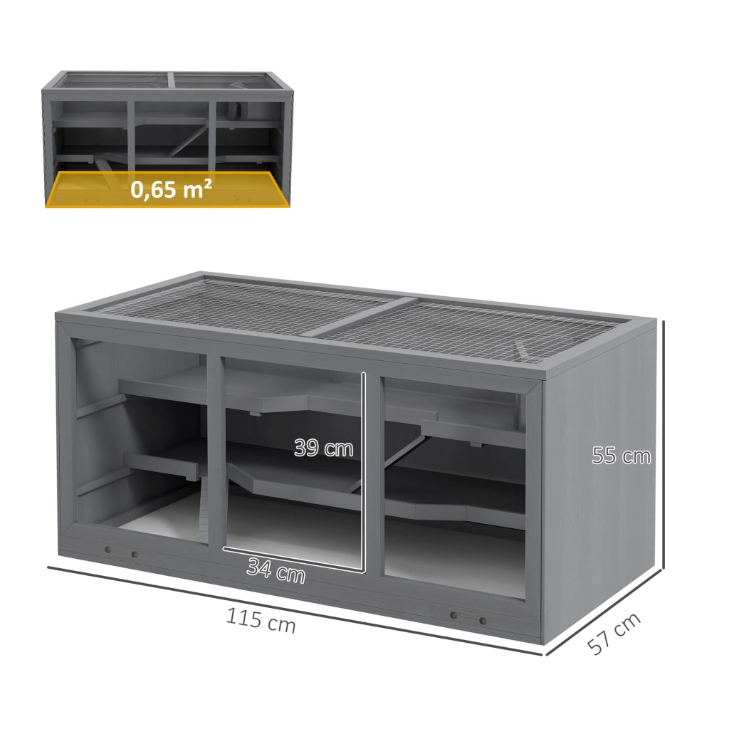 Gabbia per Criceti ¨C Minimal ¨C Legno Grigio