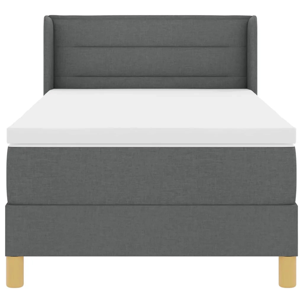 Letto a molle con materasso Grigio scuro 200 x 90 cm Tessuto 3341210