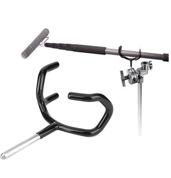 Supporto microfono in alluminio - reggipenna - duraturo - antiscivolo - rivestimento morbido - per boompole/C-standard