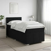 Letto box spring con materasso Nero 90 x 200 cm Tessuto 3451131