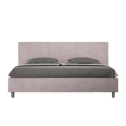 BS COM Letto matrimoniale king size contenitore imbottito 200x210 microfibra glicine