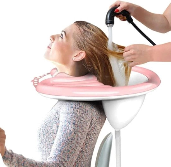 Shampoo portatile, adatto per l'uso a letto, leggero, adatto per anziani e persone con disabilità, rosa.