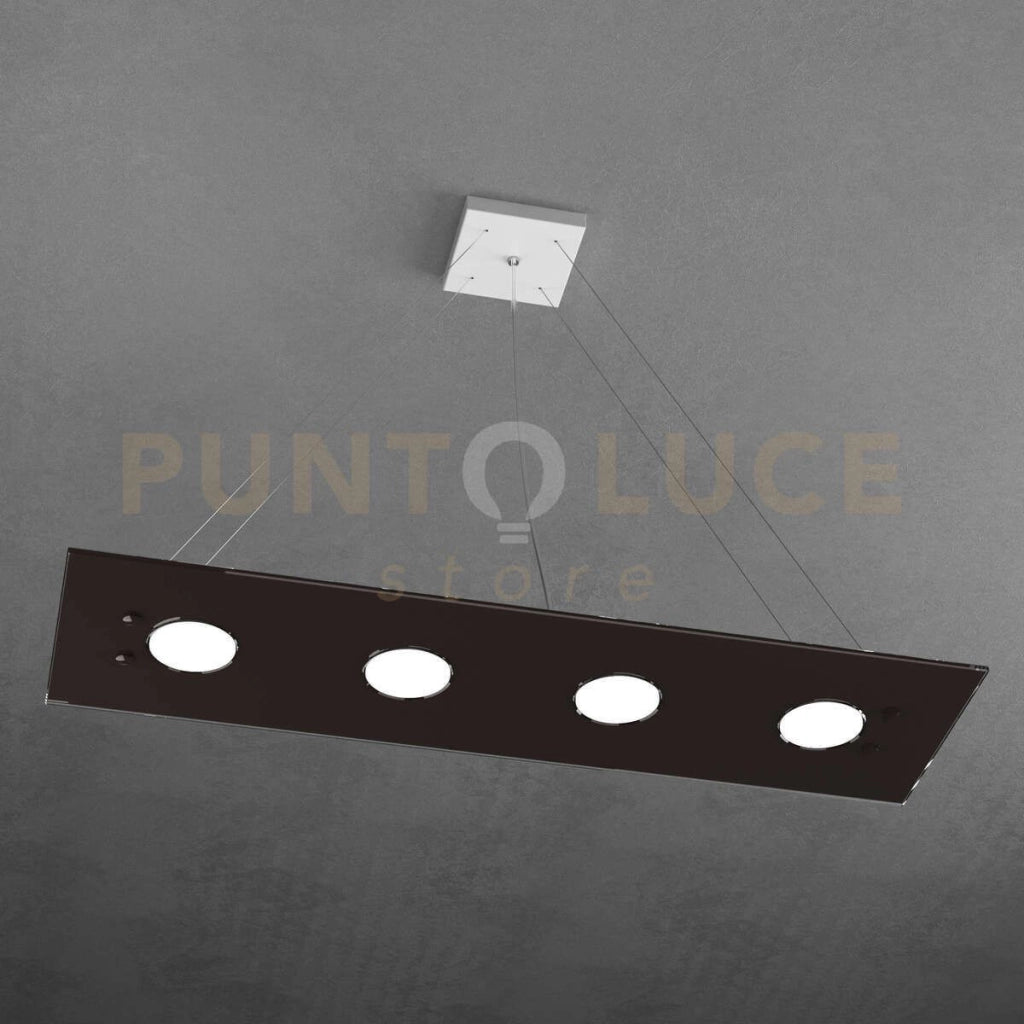 PATH SOSPENSIONE 4 LUCI ATTACCO GX53 RETTANGOLARE MARRONE