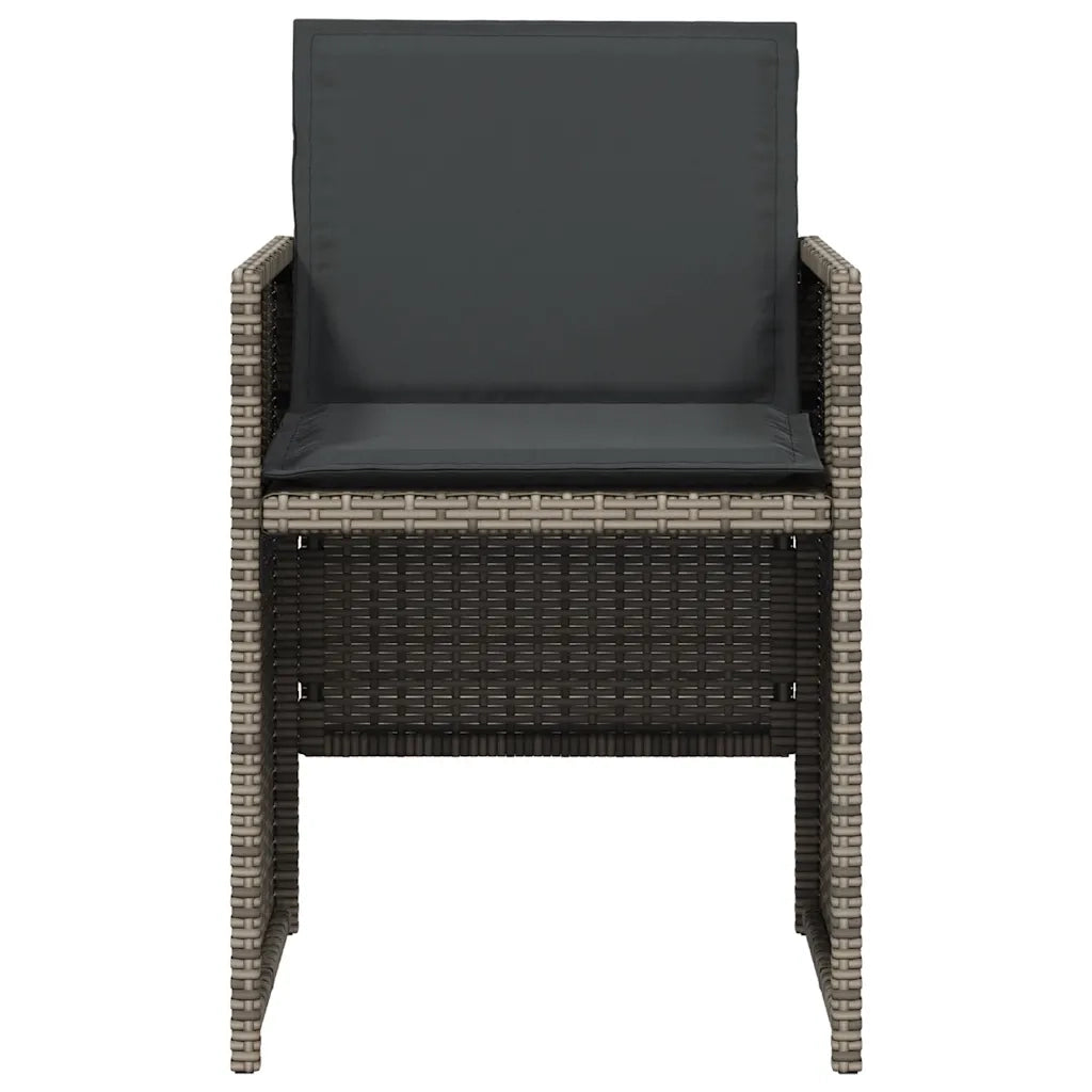 Set da Pranzo da Giardino 5 pz con Cuscini in Polyrattan Grigio 365086
