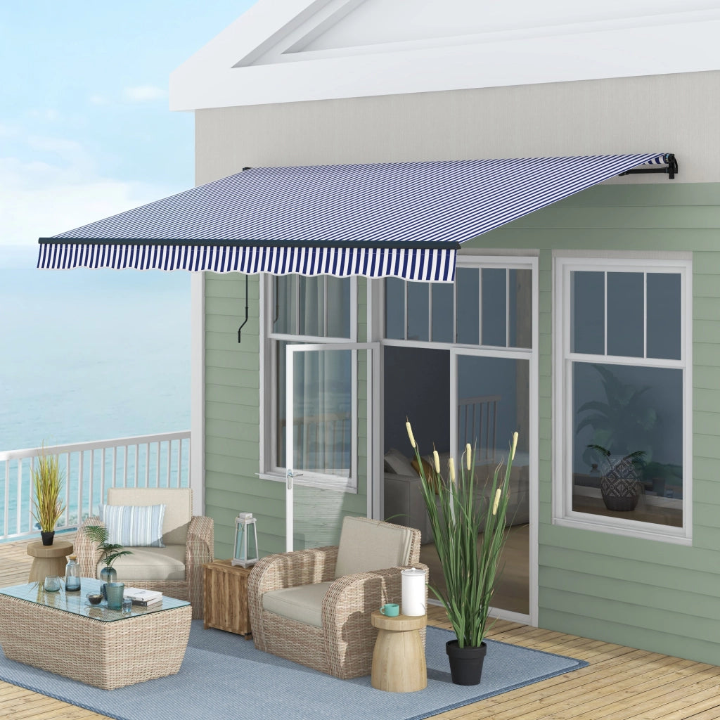 Tenda da sole per giardino ¨C Minimal ¨C Blu e Bianco 400x300 cm