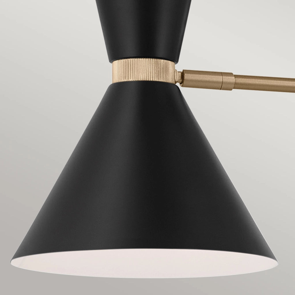 Lampada sospensione lineare Phix 130cm ottone/nero 4xE27