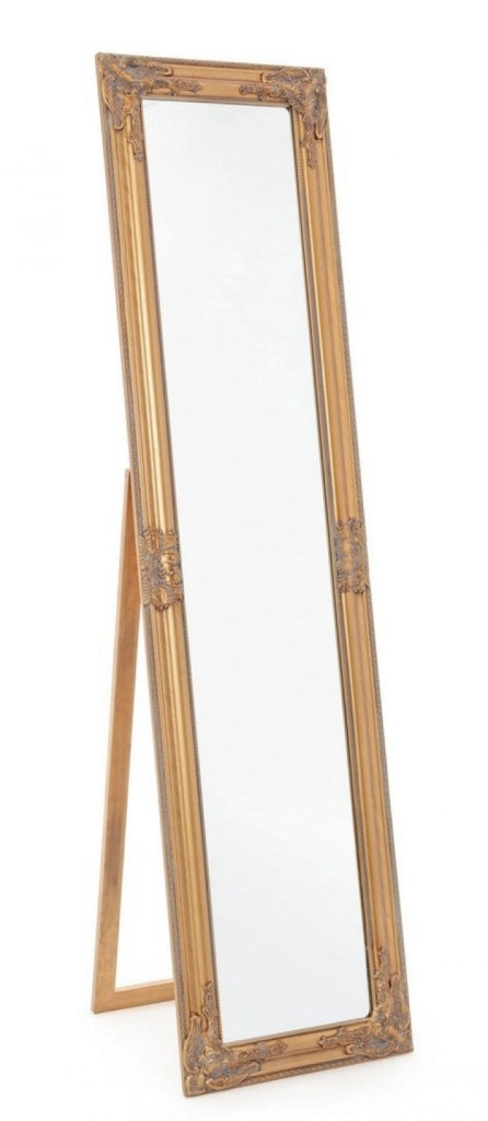 Specchio da Terra Legno Oro Classico da Interno 40x160 - HALL